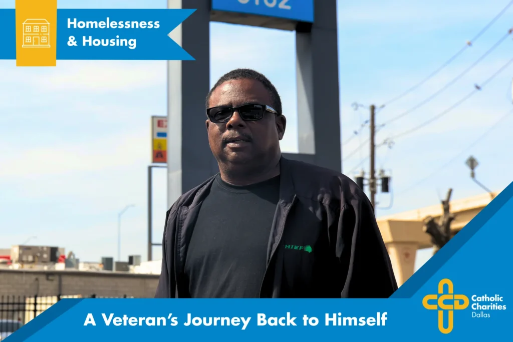 Kelvin, standing in front of St. Jude Park Central sign