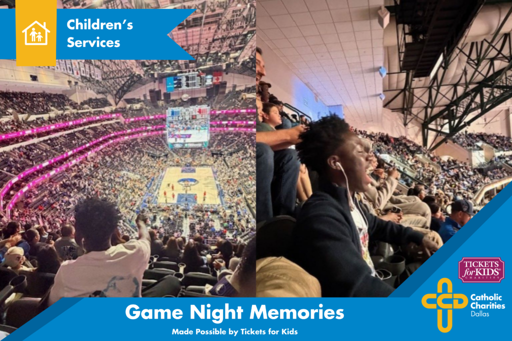 excited teen cheering on the Dallas Mavericks at their game versus the Houston Rockets