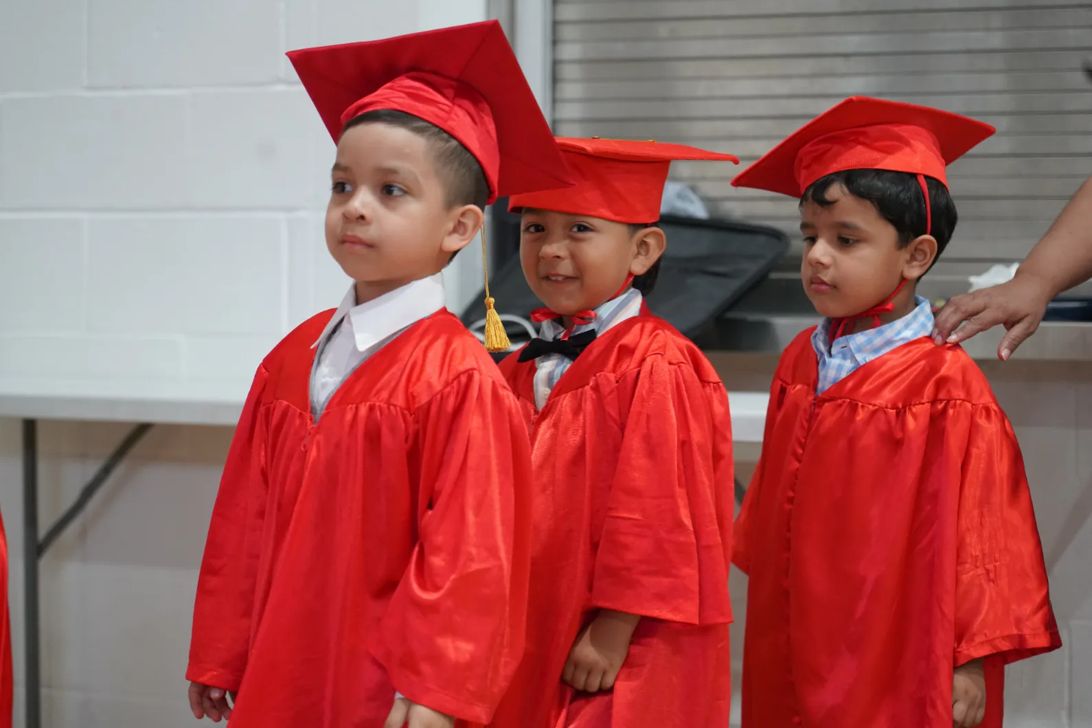 kids walking up to the stage